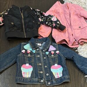 Denim Cupcake Embroidered Kids Jacket bundle